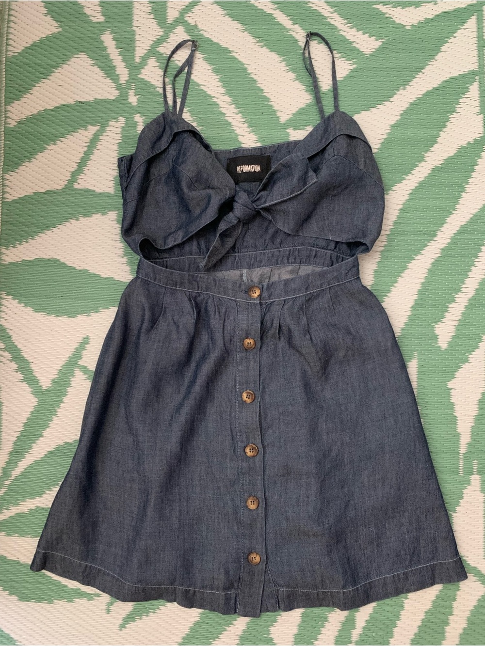 Reformation Miramar blue cut out dress sz 4